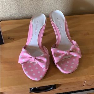 Polka dot slip on heels